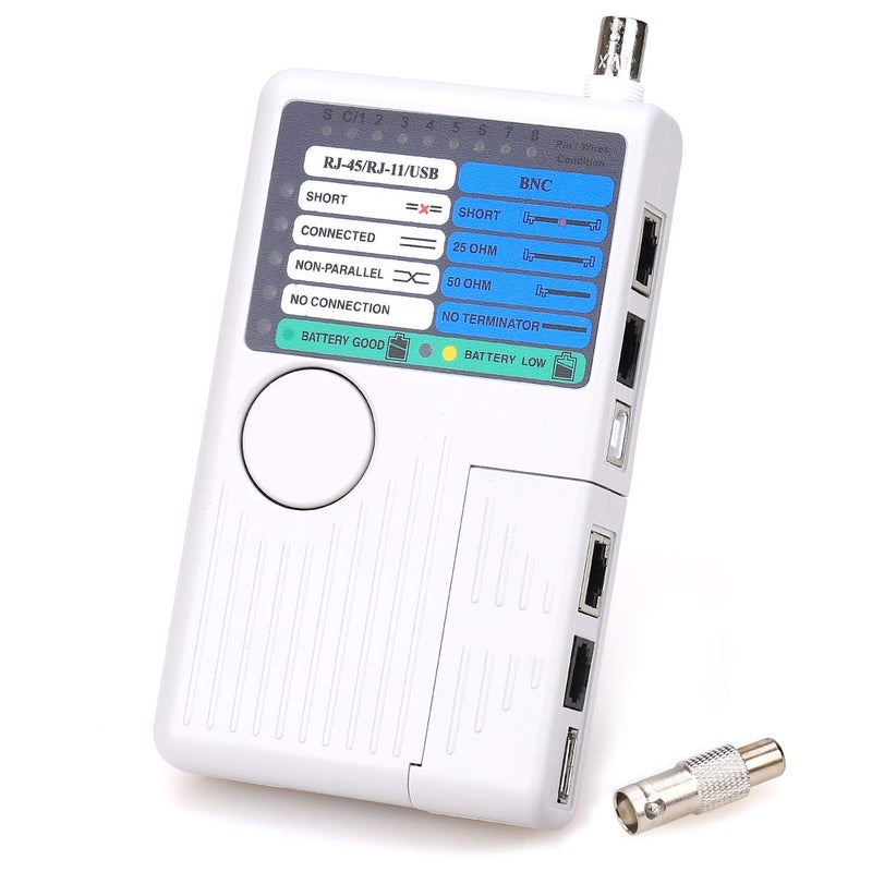 KELUSHI 4-in-1 Network Cable Tester Remote RJ11 RJ45 USB BNC Phone Cable Tester Meter - Image 1